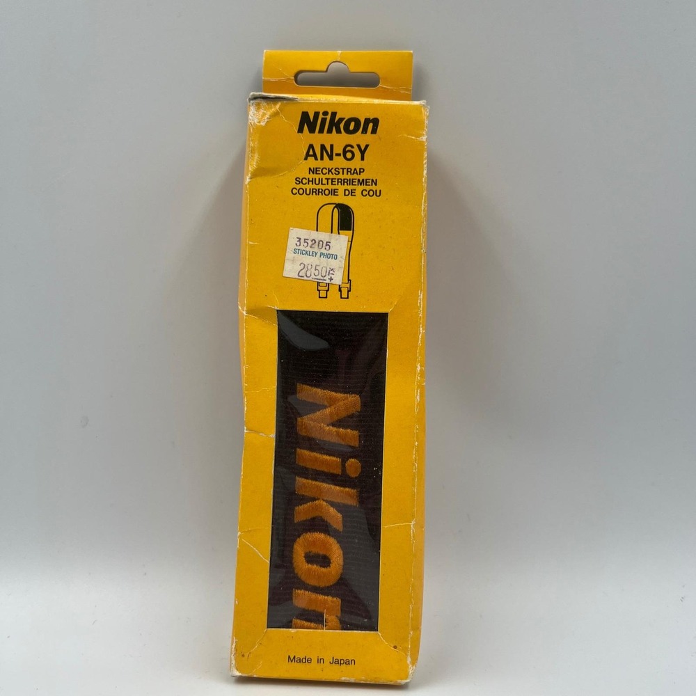 New Nikon AN-6Y Vintage Camera Neck Strap Burgundy Yellow Woven Made in Japan